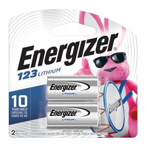 Energizer Lithium CR123A Carte de 2