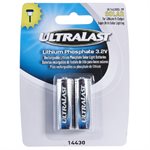 2 Pack Lithium Phosphate 14430 Cells for Super Bright Outdoo